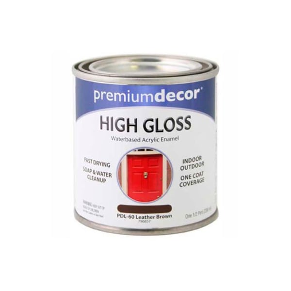 General Paint Interior/Exterior Paint, Gloss, Leather Brown, 1/2 Pint 796857 - main